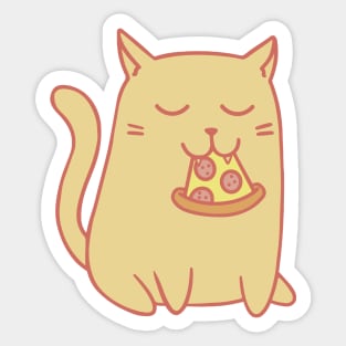 Cat Eating Pizza Sticker